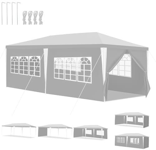 Peviasot Pavillon 3x6 étanche Stable, pavillon, Pavillons, Tente de fête étanche, pavillon de Camping, pavillon de Jardin,pour l'extérieur, Jardin, fête, Mariage, Blanc