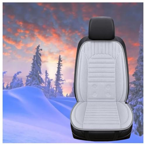 BesBet Cuscino Auto Sedile, Controllo Intelligente A Due Livelli Riscalda Sedili Auto, Comfort Universale Cuscino Guidatore Auto, per Camion,Gray-Singleseater