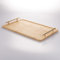 Plateau rectangulaire en Bambou, 50 x 30 cm, poignées Or, Natural