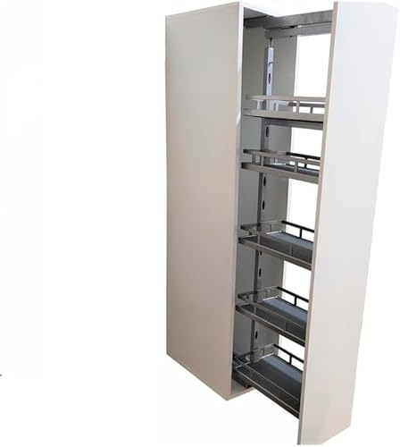 TMY Cargo Küchen Organizer Regal Küchenzeile - Gewürzregal Teleskopschublade Ausziehbare Schublade Küche - Schrank Breite 20 cm - Apothekerschrank Schubladenauszug Ausziehbar Drahtkorb Schrankauszug