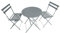 Ensemble de bistrot Pliable Laly - Table Ronde et 2 chaises pour Jardin ou terrasse - - Gris