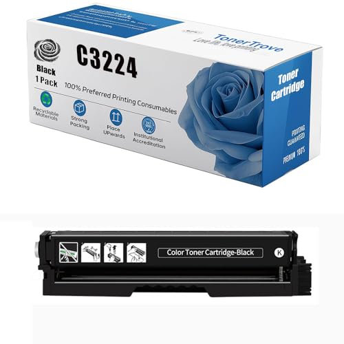 Tonerkartusche Mit Hoher Reichweite C3224 C3210HK0 C3210HC0 C3210HM0 C3210HY0 Kompatibel Für Lexmark C3224 MC3224 MC3326 C3224dw C3326dw C3426dw MC3426adw MC3426i Drucker, Kein Chip,Black-1 Pack