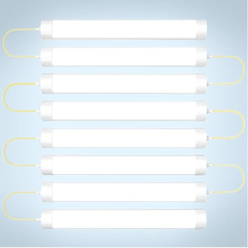 Viugreum 8 Stück LED Leuchtstoffröhre 115cm, Feuchtraumleuchte Röhre 40W LED Deckenleuchte Lampe, 6500K Neutralweiß Leuchtstofflampe, Werkstattlampe Wannenleuchte lampe für Keller, Garage, Küche