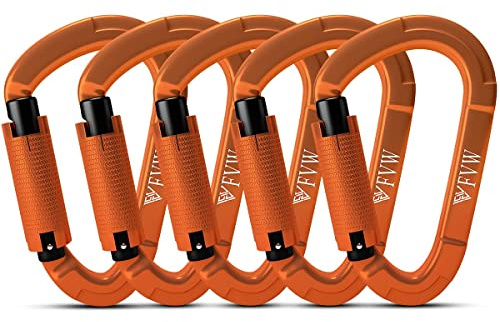 Karabiner Klettern Kletterausrüstung,UIAA-Zertifiziert 25KN Auto Locking Kletterkarabiner Clips für Hängematten, Schaukel, Locking Hundele