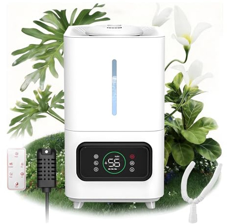 Humidificador de Aire para Plantas, Humificadores para Habitacion Humedad Ajustable Función de Temporizador y Funcionamiento humidificador Ultrasónico Inteligente de llenado Superior