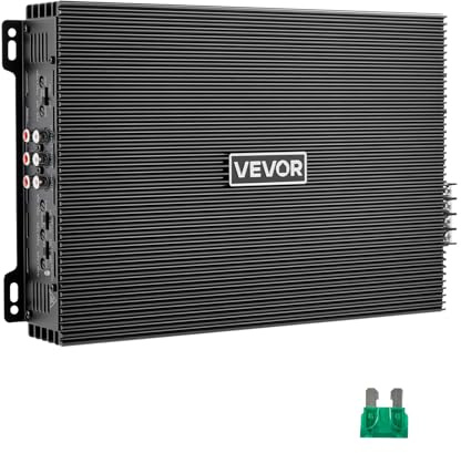 VEVOR 4 Channel Car Audio Amplifier 2 Ohm Stable Bridgeable Class A/B Full Range Amp Max Power 4 x 200W @ 4 Ohm / 4 x 400W @ 2 Ohm for Car SUV Truck Off-Road