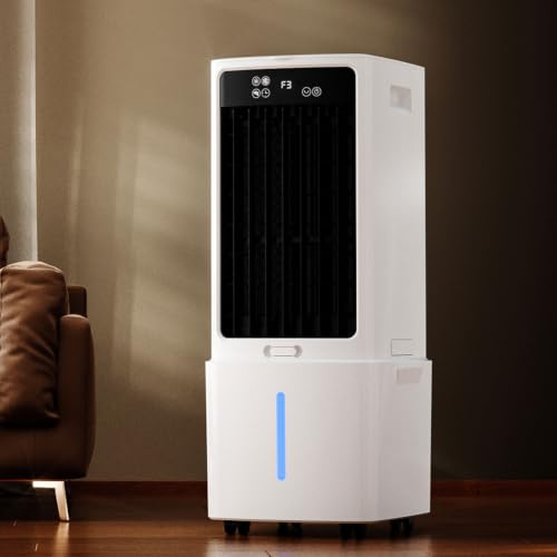 12L Enfriador de Aire Aire, 3 Velocidades, Acondicionado Portátil con Mando a Distancia, Temporizador 1-12h, Oscilación 60°, para Dormitorio y Cocina