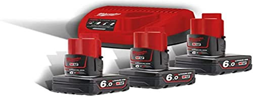 Milwaukee Packung mit 3 Batterien NRJ 6.0Ah M12 - Ladegerät 4933459208