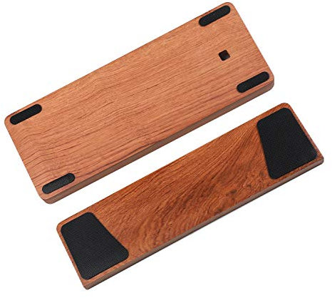 YMDK Étui en bois massif avec repose-poignet pour 60 % de mini clavier de jeu mécanique compatible Poker2, Pok3r Faceu 60 (palissandre jaune)