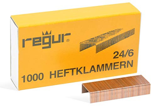 REGUR 24/6 Heftklammern - 1.000 Stück - Kupfer
