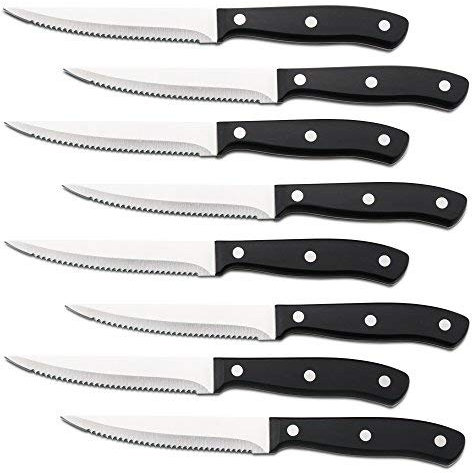 ALLWIN-HOUSEWARE W Best Premium 8-Piece Steak Knife Set, Perfect Edge Stainless Steel with Ergonomic Handle