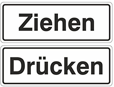 Aufkleber,Hinweisschild, Tür Aufkleber Drücken & Ziehen, 2 mal 4 x 11cm