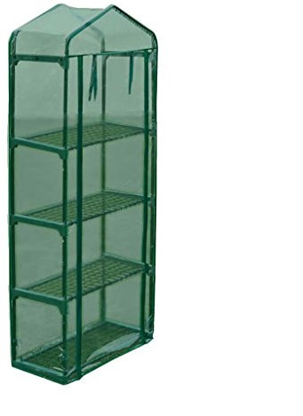 Tidyard Serra con 4 Ripiani in Acciaio Tubolare Verniciato a Polvere e PVC 69 x 32 x 160 cm | Verde