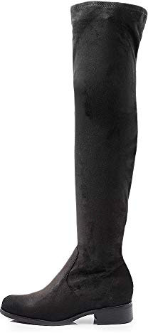 IF Fashion Stivali da Donna Scamosciati Alti sopra Ginocchio Tacco 3.5cm G502 Nero N.37