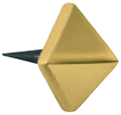 Borchia quadra a piramide in ottone con chiodo 1311-25x25 mm