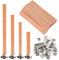 Joyfeel's Store 60 Stück Holz Kerze Dochte mit Eisenständer Kerze Kerne Natürliche Umweltfreundliche Docht für Kerzenherstellung und Kerze DIY Handwerk (60 pcs(4 sizes))