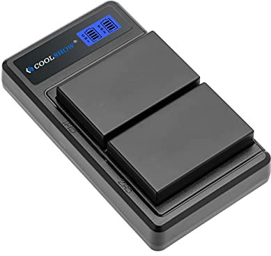 COOLSHOW EN-EL9 Lot de 2 batteries de rechange avec LED intelligente USB ENEL9A Chargeur pour Nikon D3000 D5000 D40 D40x D60 Digital SLR