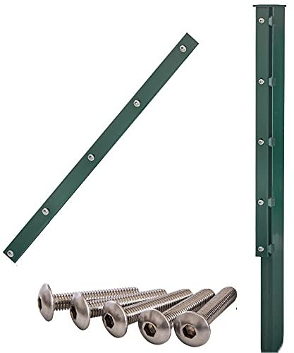 Einzelne Zaunpfosten/Eckpfosten Moosgrün RAL 6005 (Zaunpfosten mit Flachleiste, Höhe 0,63m)