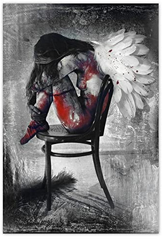 H2483M_NS1DO Wandsticker / Wandaufkleber, Motiv Engel / Mädchen, 105 x 155 cm