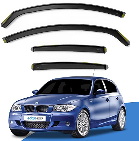 EdgeVisors Wind Deflectors BMW 1 Series E87 5Dr Hatchback 2004-2011 4pc | In-Channel Rain Guards & Accessories, Deflect Rain & Wind, Fresh Airflow, Tinted, Easy Install