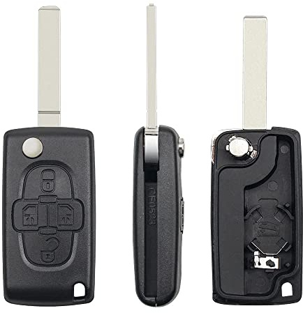 Clé de Voiture à Distance Flip pour Peugeot pour Citroen 4 Button VA2 536 | pour Peugeot 207 307 308 407 607 807 pour citroën C2 C3 C4 C5 C6