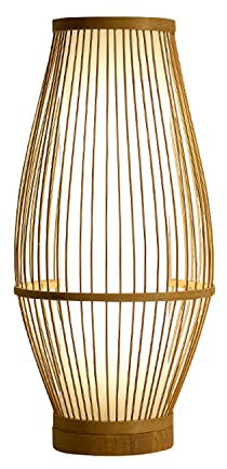 Lampe de table chambre lampe de chevet domestique abat-jour tissé en bambou