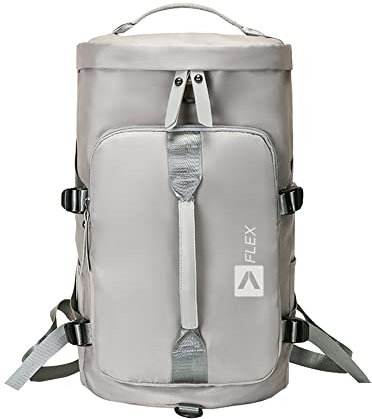 Sports Gym/Travel Duffle Bag with Separate Shoes Compartment and Wet Pocket, Unisex Waterproof Gym Bag for Men and Women, Durable Travel Duffel Bag with Shoulder Strap (Grey)