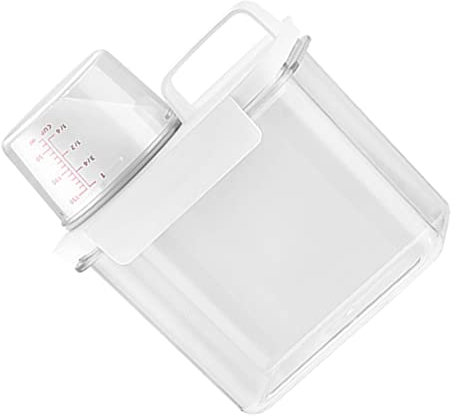 F Fityle Luftdichter Waschmittelspender mit Messbecher, Waschmittel Waschpulver Aufbewahrungsbox, Laundry Detergent Dispenser, Waschmittelbox Vorratsbehälter für Pulver Waschmittel, 1,1 l