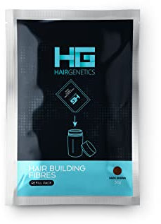 Hair Genetics® Advanced Hair Fibers - Große Nachfüllung Natürliches und erstaunliches Konzept, um Geld zu sparen Professionelle Haarausfall-Concealer-Fasern für Männer und Frauen (Dunkelbraun 50g)
