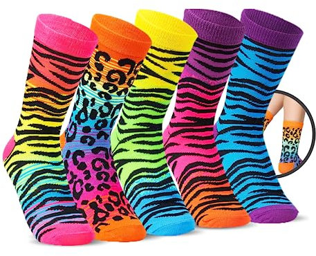 CityComfort Wadenstrümpfe Damen Bunte Socken Lustig für Jugendliche & Frauen, bequeme Damensocken, 5er Set (Gemischter Tierdruck)