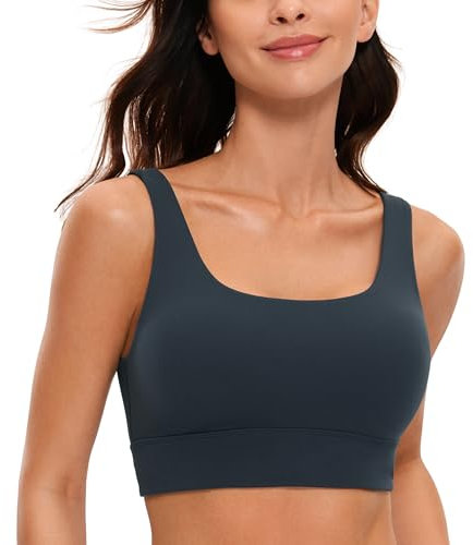 CRZ YOGA Damen Butterluxe Sport BH U Back Ohne Buegel Große Brüste Fitness Yoga BH Top Echte Marine M