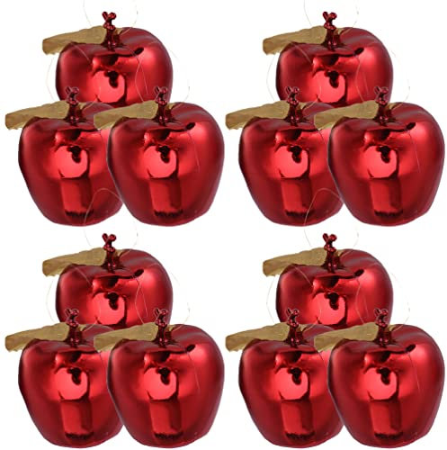 Weihnachtskugel-Ornamente, 12 Stück, Weihnachtsbaumschmuck, glitzernd, rote Äpfel, Weihnachtskugeln, Weihnachtsbaum-Anhänger, hängende Dekorationen für Urlaub, Hochzeit, Party, Dekoration, 3,5 cm