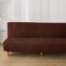 Surwin Seersucker Sofabezug ohne Armlehnen Stretch Armlose Sofabettüberzug Antirutsch Clic Clac Sofahusse Schonbezug Protector für Klappcouch Schlafsofa mit 2-3 Sitzplätzen (Braun,3 Sitzer)