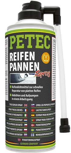 PETEC Pannenspray Autoreifen Dichtmittel 400ml Spray PKW. Sofortige Pannenhilfe ohne Werkzeug. Für alle gänigen Autoreifen.