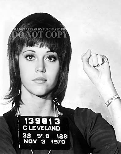 Jane Fonda Mug Shot 8 X 10 - Awesome 1970 Mugshot Portrait - Busted In Cleveland - Arrest Picture - Rare Photo - Famous Celebrity Mug-Shots - Poster Art Print