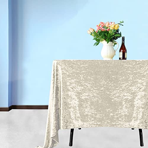 WedDecor Premium Pannesamt-Tischdecke, 137,2 x 137,2 cm, champagnerfarben, quadratisch, glitzernd, weicher Stoff, für Küche, Hochzeit, Bankett und besondere Anlässe, Party-Tischdekoration, 1 Stück