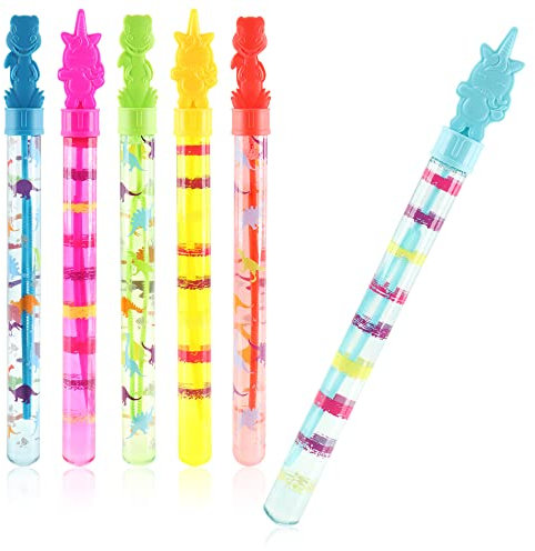 com-four® 6X Seifenblasen-Stab - Seifenblasenschwert - große Seifenblasen für Geburtstage und Hochzeiten [Auswahl variiert] (06 Stück - Farbauswahl variiert)