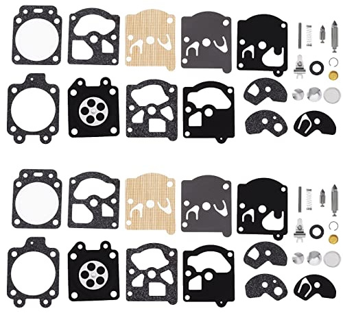ECSiNG 2 Sets Vergaser Vergaser Reparatur Kit Dichtungsmembran kompatibel mit Stihl 09 010 011 028 FS40 FS44 FS85 FS586 FS88 FS106 FS180 Kettensäge ersetzt K10-WAT