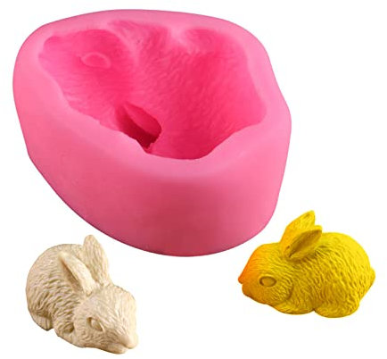 3D Kaninchen Silikonform, Backform Hase, Osterhase Silikon Form, Hase Kerzenform, Silikonform Ostern, Kaninchen Deko, Backen-Werkzeuge für Kuchen, Puddings, Pralinen, Bonbons