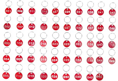 STOBOK Personalised Plate Keyring Number Discs Metal Luggage Tags for Hotel Keyring Labels Numbers Each