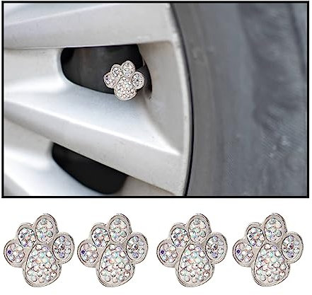 CGEAMDY 4 StückVentilkappen Auto, Bling Ventilkappen, Strass Fahrzeug Autoreifen Kappen Abdeckungen Chrom, Staubschutzkappen Für Pkw-Reifen, SUV, Motorrad(Farbe-AB)
