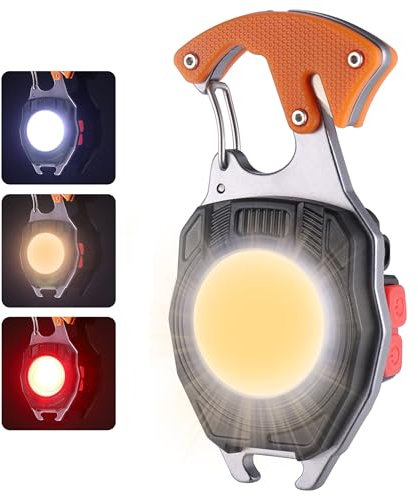 JIZZU Rechargeable Mini LED COB Work Light 1000LM Portable Waterproof Flashlight 6 Light Modes Magnetic COB Light for Camping, Car Repairing, Emergency and Job Site Lighting