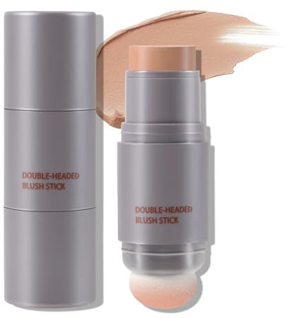 Boobeen Creme Rouge Stick Doppelkopf Leichtgewicht Langlebige Farbe Natürliche Rouge Makeup Stick Multi Gesicht erröten für Wange, Lippe und Auge