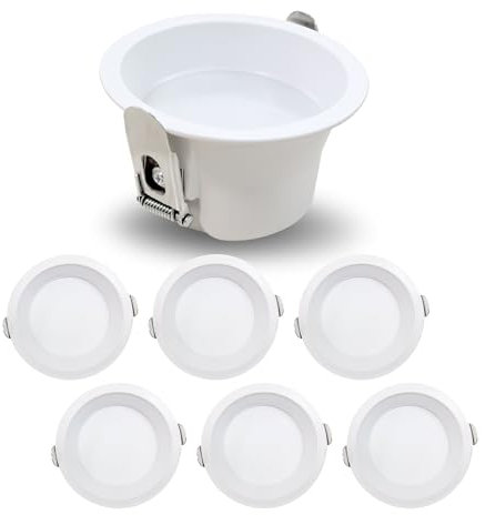 DEIFUA 6er LED Einbaustrahler 230V 10W Keine Blendung Einbauleuchten, 3000K Warmweiss Deckenstrahler, Nicht Dimmbar Deckenspot, Einbauspot für Büro Bad Küche Wohn Schlaf und Kinderzimmern