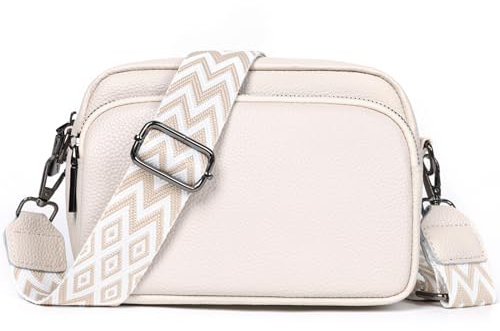 TANTOMI Umhängetasche Damen Klein, PU Leder Crossbody Bag Damen Handytasche zum Umhängen, Moderne Handtasche Damen Klein mit Breitem Schultergurt, Damen Tasche Tägliches Arbeiten, Einkaufen,Reisen