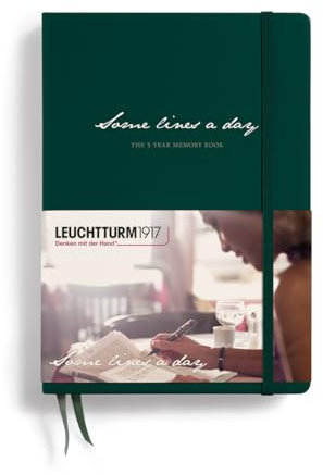 LEUCHTTURM1917 370346 Some lines a day, 5-Jahres-Buch Medium (A5), Forest Green