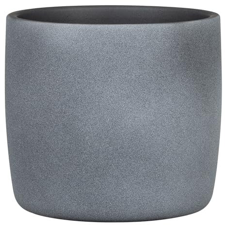 Scheurich Solido, Blumentopf aus Keramik, Farbe: Dark Stone, 21,2 cm Durchmesser, 19,3 cm hoch, 5,6 l Vol.