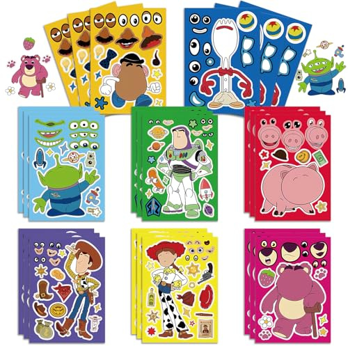 DIY Make a Face Stickers, 24PCS Toy Stickers Art Craft Make Your Own Stickers Story Face Stickers for Birthday Party Supplies Party Favors Stickers Gift Set Crafts Make Your Own for Kids