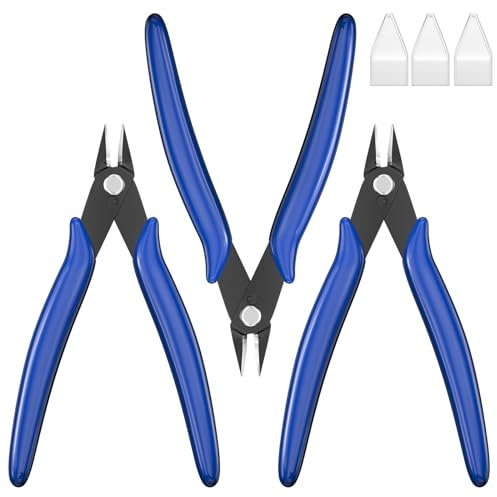 Relota 3 Pezzi pinze per taglierine, precisione tronchesino modellismo, taglierina diagonale, Blu pinza elettricista, tronchesi a filo, tronchese, tronchesina, per l'industria elettronica lavorazione