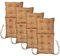 MG Design Stuhlkissen 4er Set 50 x 100 cm Sitzkissen braun - Gartenstühle Sitzauflagen aus Polsterstoff, mit weicher Füllung, mit Schnüren zum Binden - Niedriglehner Auflagen